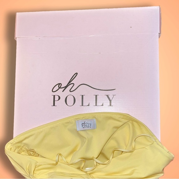 BRAND NEW OH POLLY TWIST KNOT HALTER TOP IN YELLOW - Picture 2 of 7